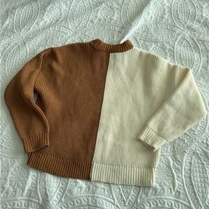 Abercrombie & Fitch Brown and Cream Crew Neck Sweater